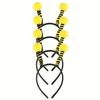 Bee Headbands with Antennae and Antennae Headwear, Plastic, Hand Wash Only, No Feathers, for Bee Themed Party Decorations, Universal Holiday Use