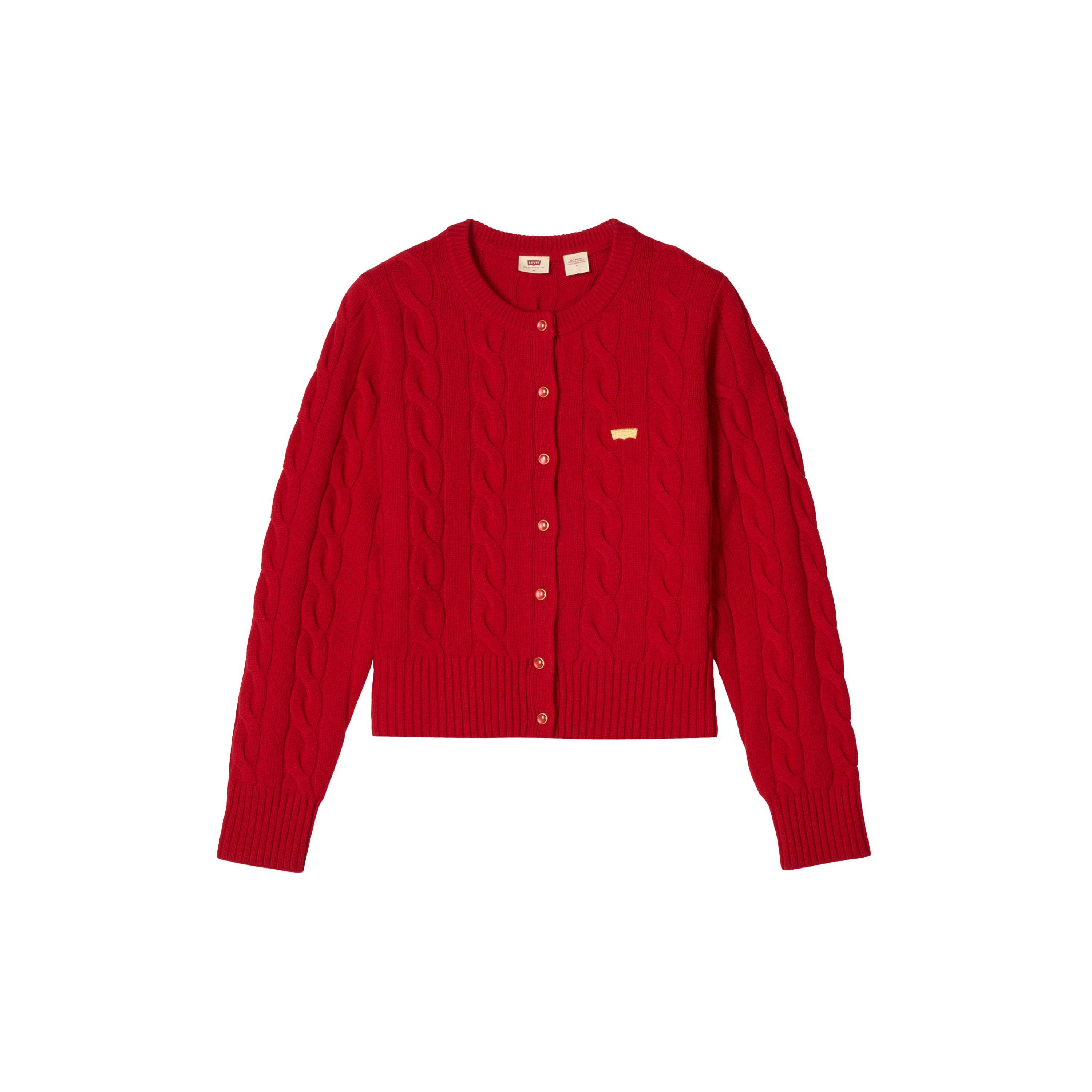 Levis Год Лошади Ограниченная Серия Стандартный Светлый Французский Повседневный Красная Атмосфера Удобный Вязаный Свитер Женский свитер 006Q6-0000 S