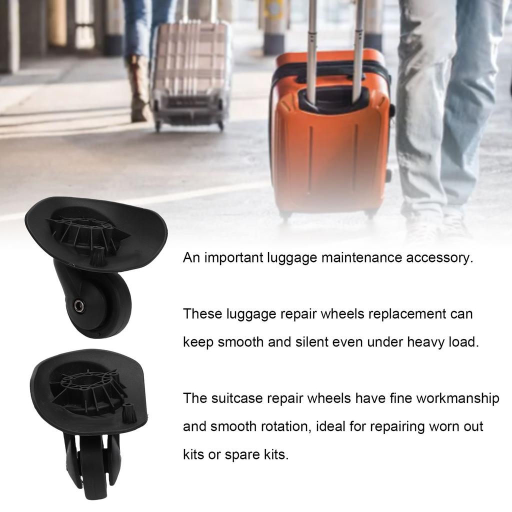 1 Pair Luggage Suitcase Wheels Replacement for 47R Silent Trunk Luggage Wheels Spare Part Black Suitcase Casters