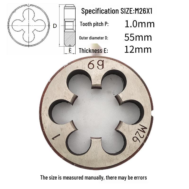 Kulatá vratidlo M24-M26 x 0,5-3 mm, Chod vpřed/vzad, Pravý/Levý závit