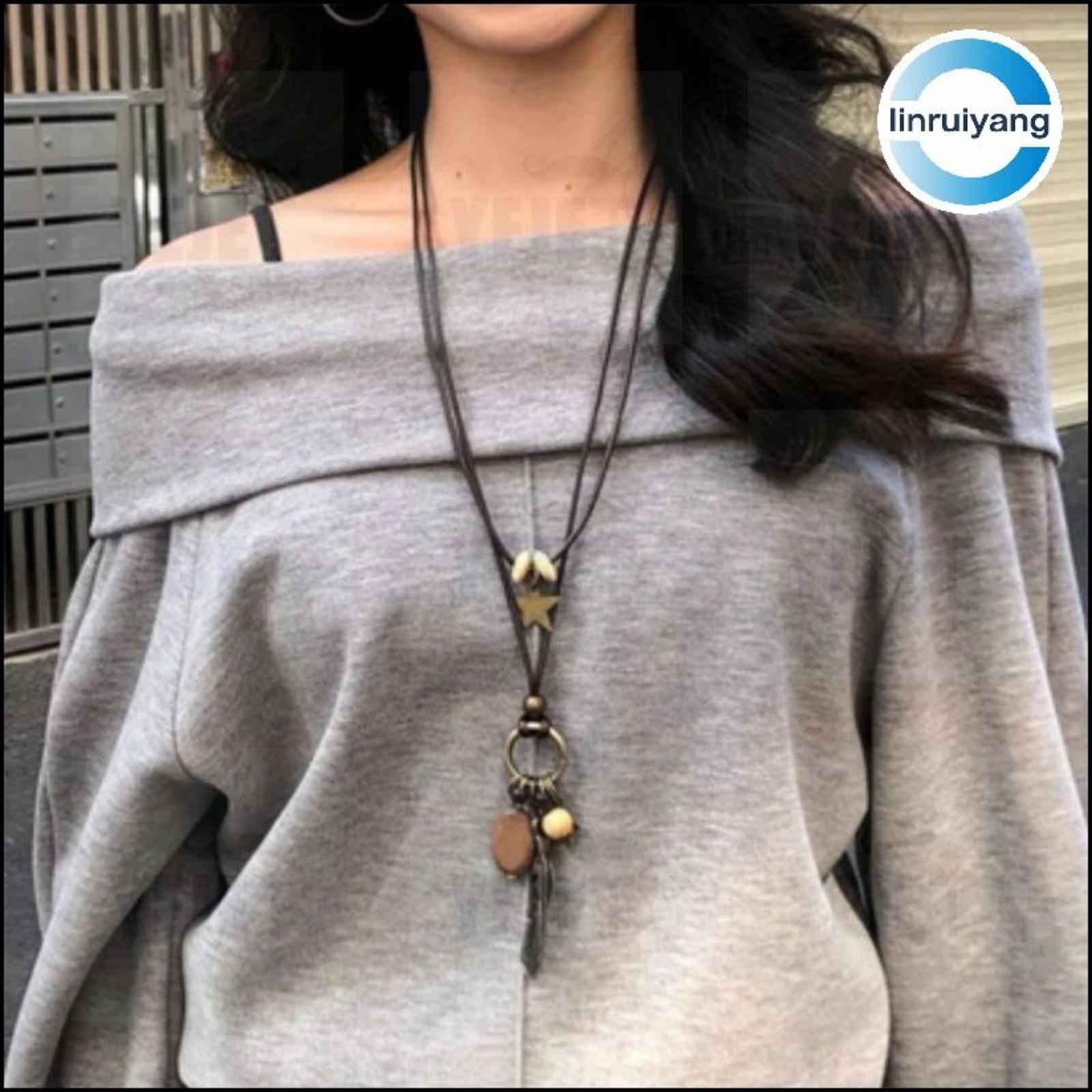 

Длинное ожерелье, Винтажное универсальное ожерелье, Аксессуар для шеи One Size