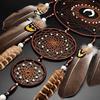 Vintage Feathers Dream Catcher Home Decorations Brown Large Handmade Wind Chimes Wall Hangings Bedroom Decor  For Festival Gifts