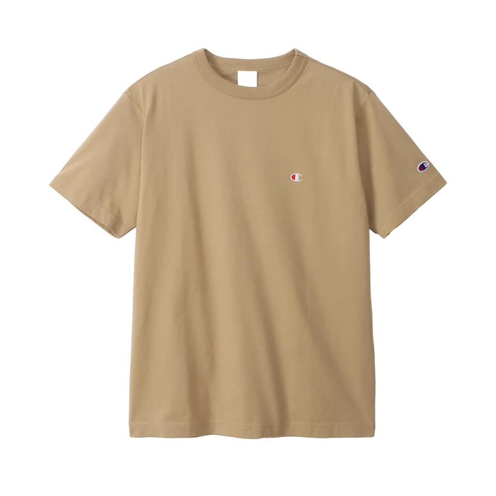 Champion short classic Cotton logo short sleeve sand beige T-shirt, sleeve, 100% cotton, USA, one-point embroidery, T-shirt, basic, C3-P300Z/C3-X352L,