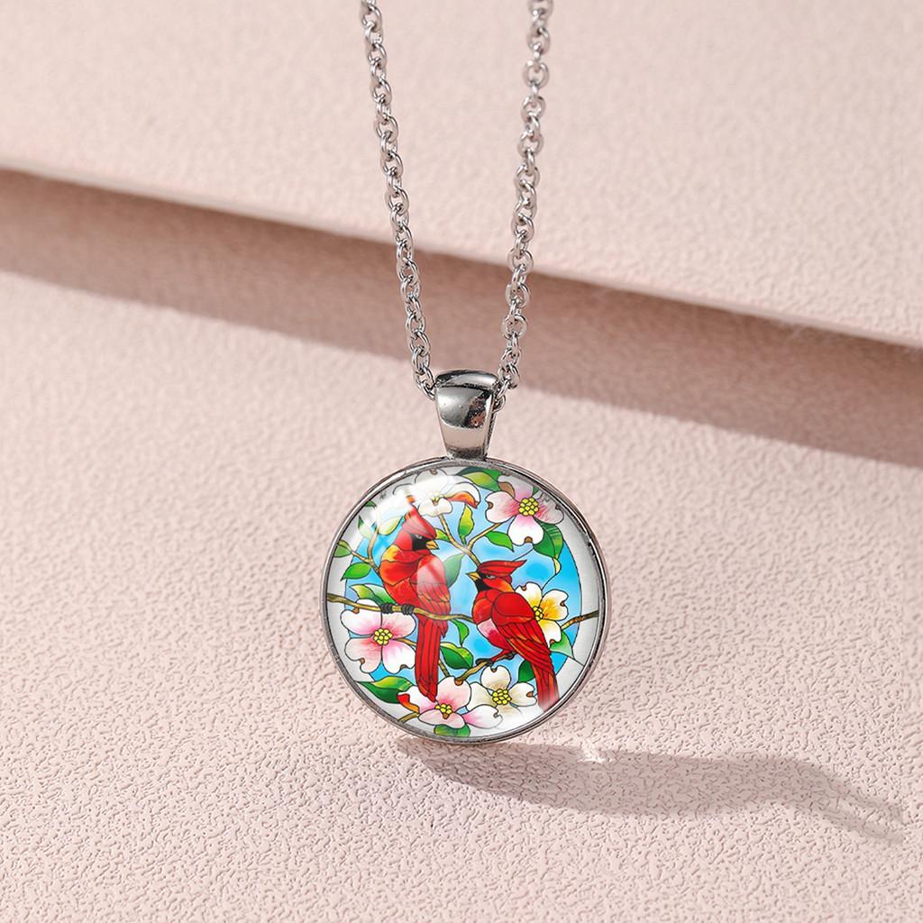 Eye-catching Cardinal And Beetle Design Alloy Glass Pendant Necklace For All
