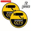 1pcs/2pcs 2d Flat Wood Sign"Warning CCTV In Operation", Active Camera Sign - 20cm, 24 Hours Security Warning Signs (Circle), Tin Warning Sign