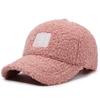 Women Embroidered Letter Hat Lamb Wool Autumn Winter Baseball Cap