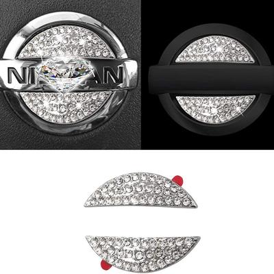 Auto Emblém na volant Sparkly Pro Nissan Pathfinder Maxima Kicks Altima Sentra Rogue Juke Versa Bling Cover Autopříslušenství