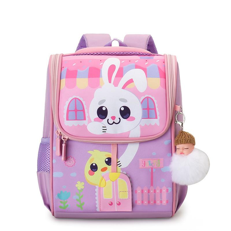 Stylish Cartoon Printed Large Capacity Backpack For Preschool And Kindergarten Kids фиолетовый
