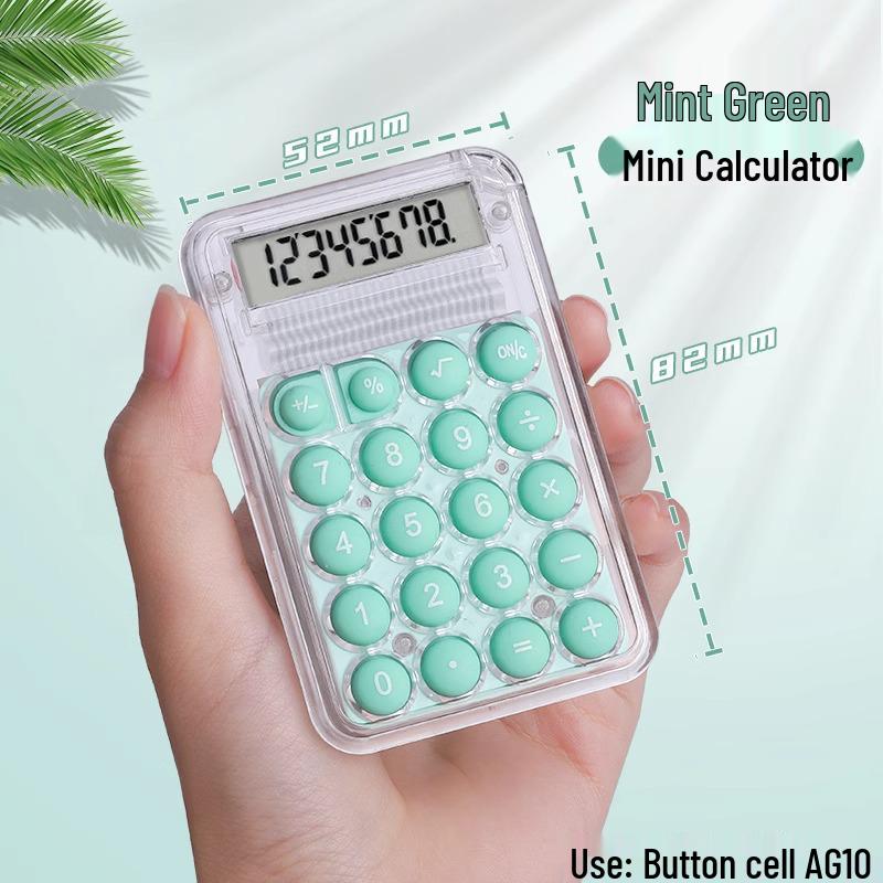 Transparent Mini Calculator: Cute, Portable, Child-Friendly, Ideal for Office Use
