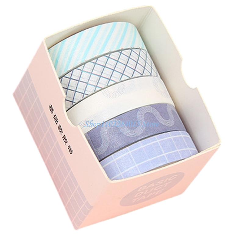 R6FF 5Rolls Decorative Tape for Art Craft 10mmx2m Scrapbooking Decoration Tape Craft Supplies for Journal Planner Wrapping