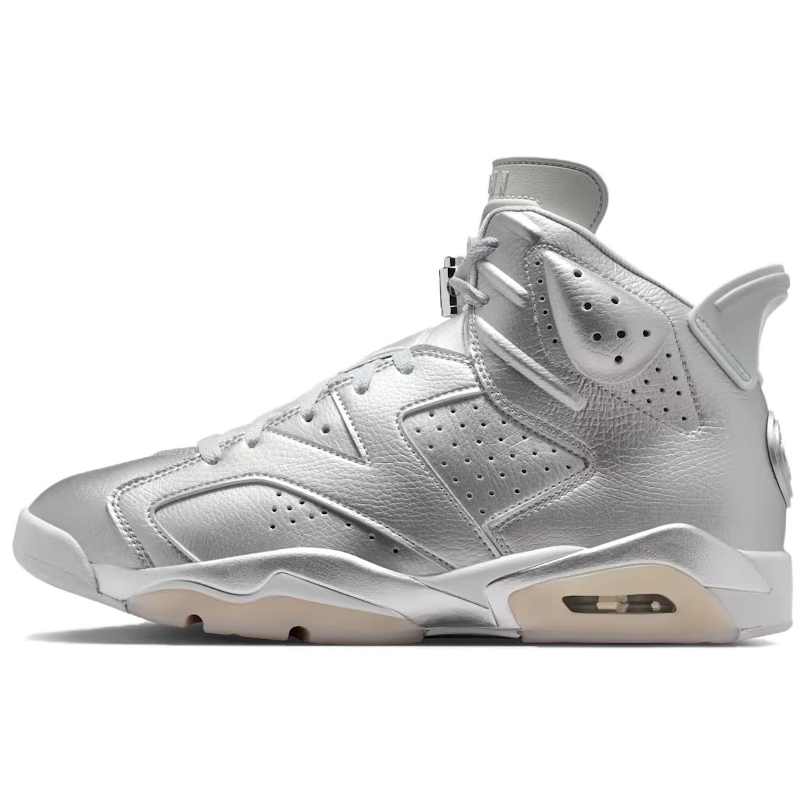 PSG x Jordan Air Jordan 6 Износостойкие Высокие Винтажные Баскетбольные Кроссовки Мужские Серебристые IQ5135-001 42.5