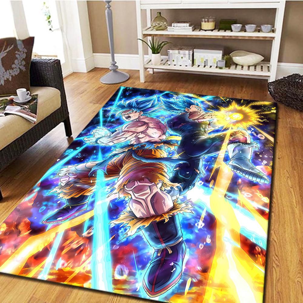 Dragon Ball Super Teppich für Wohnzimmer, Digitaldruck Bodenmatte, Cooler Film Schlafzimmerteppich, Heimdekoration -HYQ5