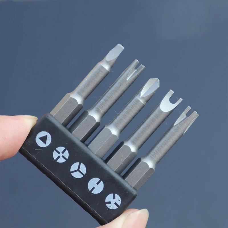 Special-Shaped Screwdriver Bit Set Hexagonal Handle Screwdriver Bit Tool U-Shaped Y-Shaped Three Points Cross Triangle Magnetic