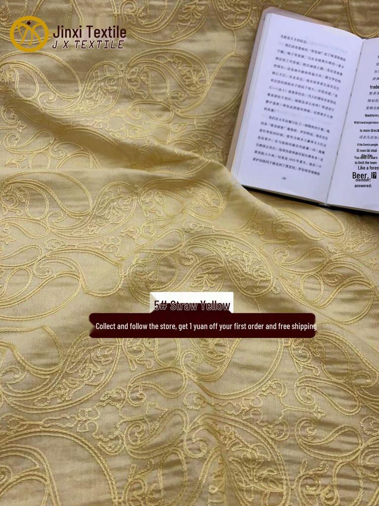 Multicolor 3D Cashew Flower Tencel Embroidery Fabric for Spring/Summer Dresses & Jackets