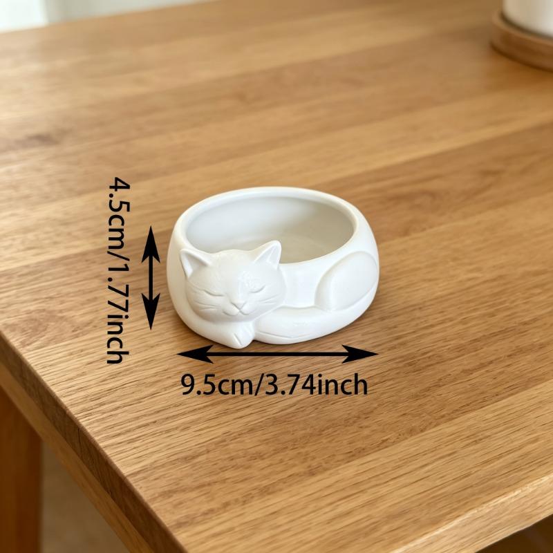 3D Printed Sleeping Cat Bowl, Cute Cat-Shaped Decorative Bowl for Pet Food, Succulent Planter, Jewelry Storage, Home Decor Gardening Gift,home Decor
