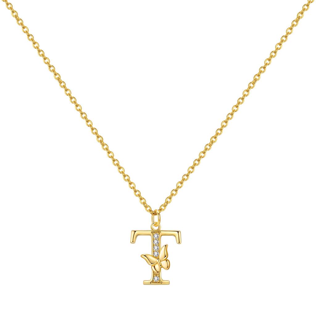Orstarry 925 Silver Golden A-Z Lucky Letters Necklace Pendant Necklace for Women Birthday Gifts Fashion Fine Jewelry
