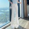 High-Waisted White Micro-Flare Jeans for Women - 2025 Autumn/Winter Collection: Slimming, Casual, Versatile, Floor-Length.