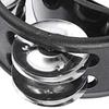 Foot Tambourine ABS Metal 4 Pair Jingle Bell Nylon Strap Black Foot Drum for Adult Kids