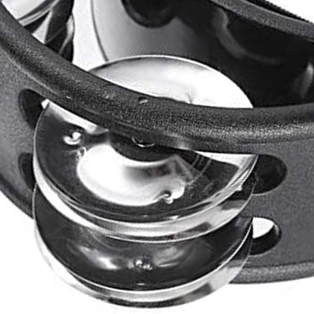 Foot Tambourine ABS Metal 4 Pair Jingle Bell Nylon Strap Black Foot Drum for Adult Kids