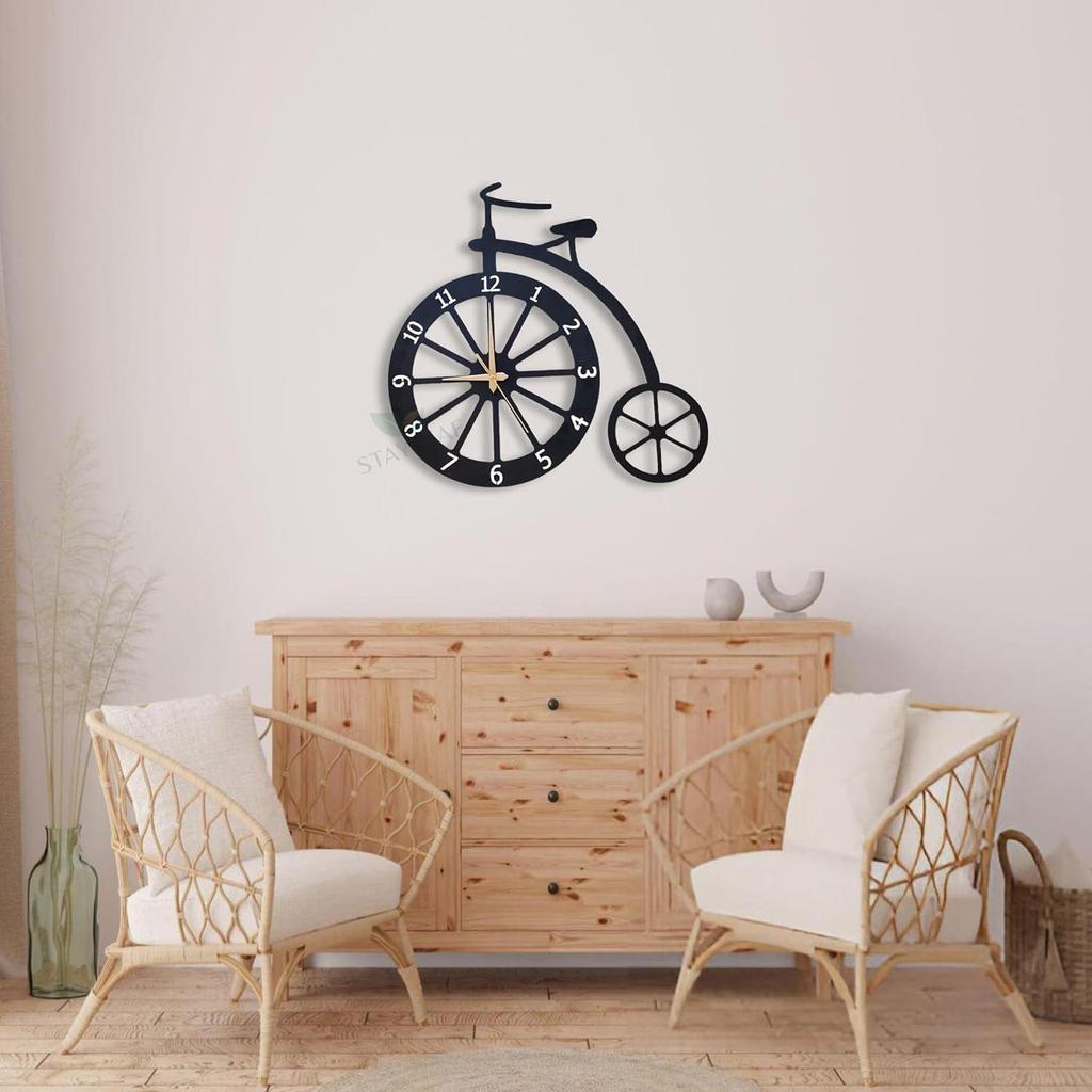 50 cm / Metal Analog Wall Clock for Home Decoration | Decorative Cycle Wallclocks for Living Room Stylish | Designer Wall Watch for Bedroom