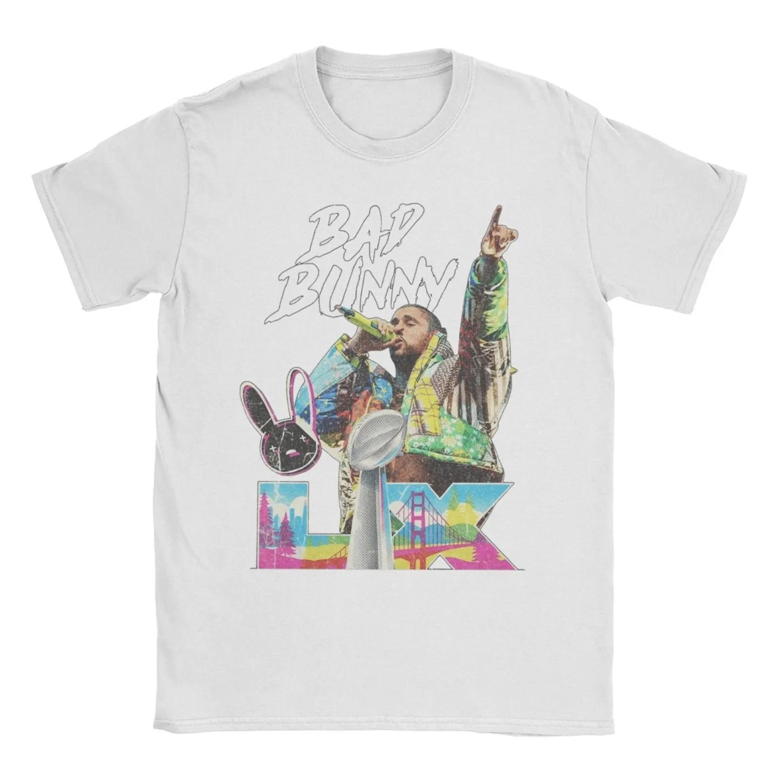 Bad Bunny Superbowl Cotton T-Shirt Benito Reggeaton Latin Singer Bad Bunny Halft L