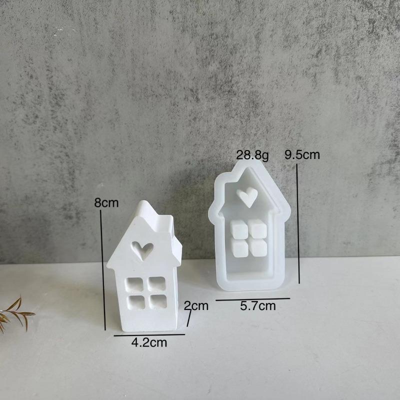 Heart House Star House Silicone Molds Light Heart Concrete Moulds Casting Mold Houses Decoration for Home Resin Mold Casting Mould