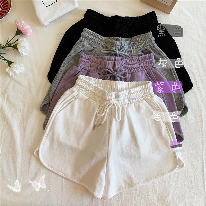 Korean Version of High Waist Casual Wide Leg Pants Ins Students Loose Thin Sports Hot Pants