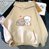 Peach Cat Hoodies Women Funny Mochi Fashion Sweatshirts Peachcat Female Harajuku Tops Round Neck Oversized  Kawaii Y2k