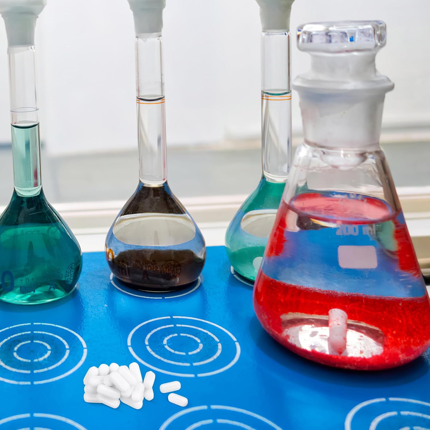 

25pcs Magnetic Stir Bar Set, Stir Plate PTFE Stirrer, 7mm/0.2 Inch Mixer Stir Rod White, Cylindrical Magnet Stick for Laboratory