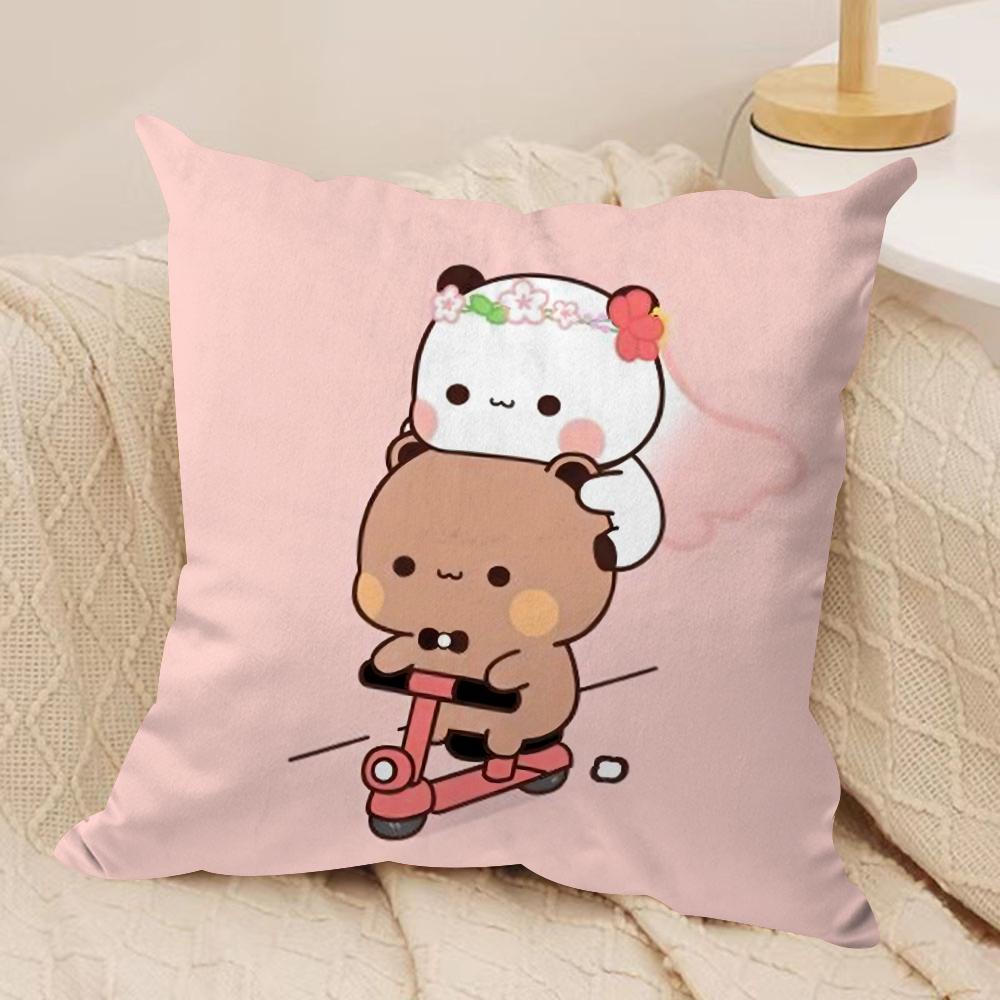 

Panda BBubu DDudu Cushion Cover Silky Short Plush DoubleSided Printed Pillow Case for Sofa All Seasons Home Decor Gift 40x40cm16x16in