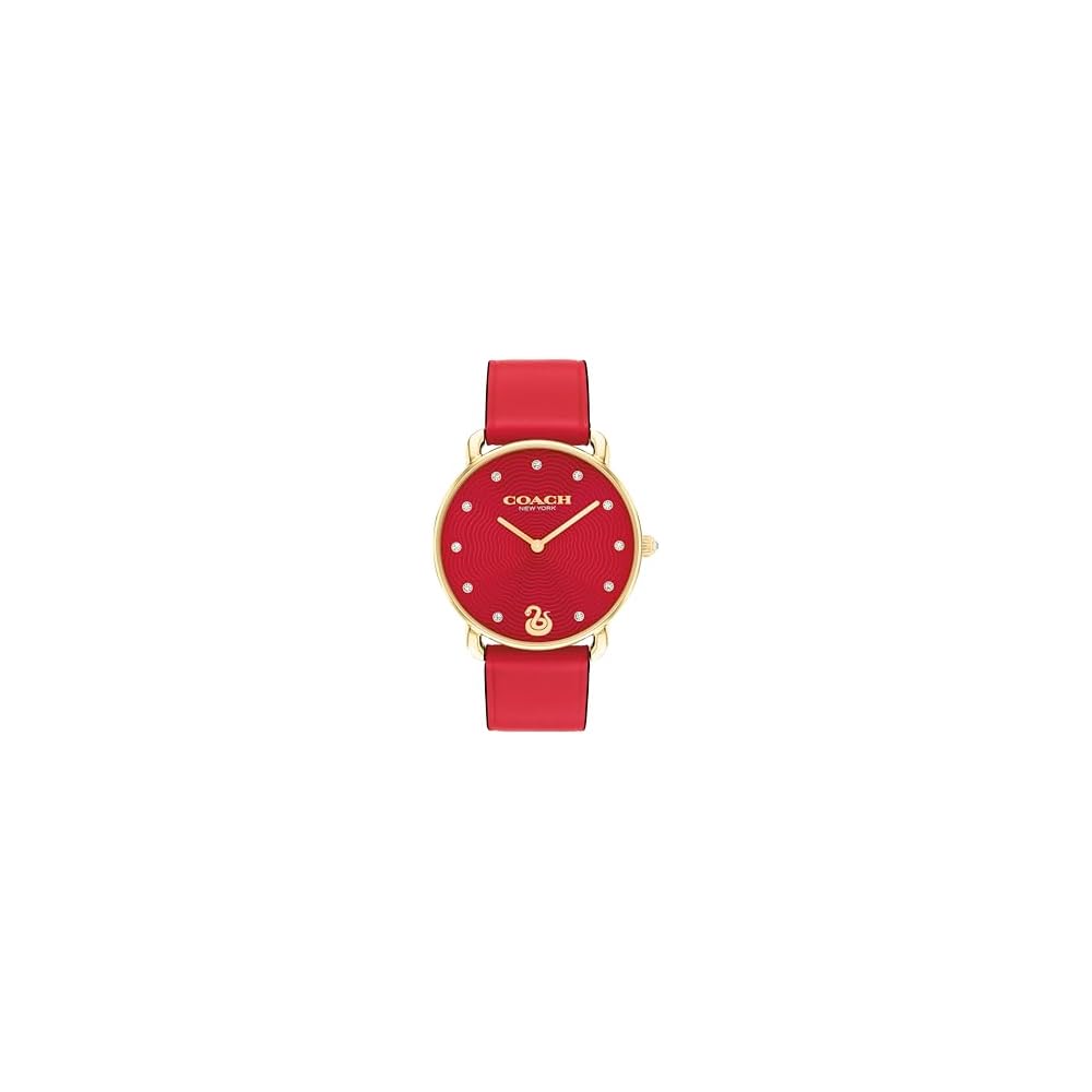 Coach ELLIOT Women s Watch Red Dial Red Leather Strap 14504386