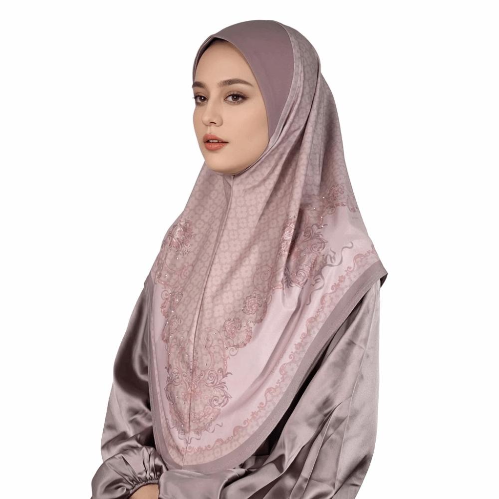 Multicolor Arab Lady Headscarf Linen Head Wrap Luxury Floral Print Chiffon Hijabs Party