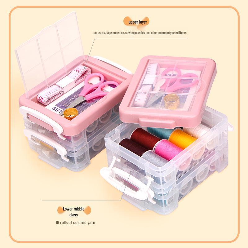 Zestaw do szycia o wysokiej przenośności: 30 Pudełek do Przechowywania, Duża Torba na Nici i Igły, 3-Poziomowy Zestaw Domowy do Napraw i Projektów Rękodzieła