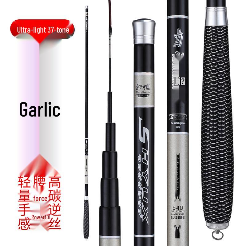 Ultra-Light Carbon Taiwan Hand Fishing Rod - Long, Ultra-Hard 37 Tone Design 4.8m Rod (Includes Spare Section)