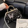 Pearl Embroidery Banquet Bag Butterfly Ladies Shell Bag Portable Hanfu Clutch Bag  Lady