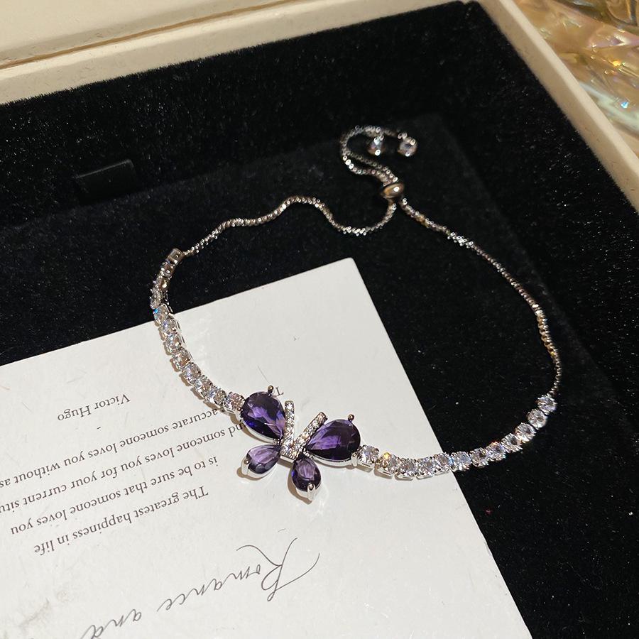 Blue Star Zirconia Hexagonal Flower Bracelet - Stylish, Versatile, and Luxurious Wrist Jewelry for Women