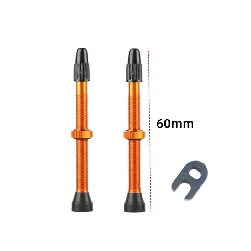 2Pcs Tire Nozzle Cap 40/60Mm Bike Tubeless Valve F/V Presta Cnc Machined Anodized  Road Bicycle Tire Valves Tubeless
