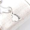 4Pcs/Set Best Friends Heart Matching Rhinestone Pendant Necklace Women Jewelry