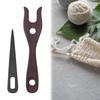 2Pcs Knitting Fork and Eye Needle Kit Wooden Ancient Cording Tool Fork Braider Lightweight Knitting Lucet Fork All Fiber Artists