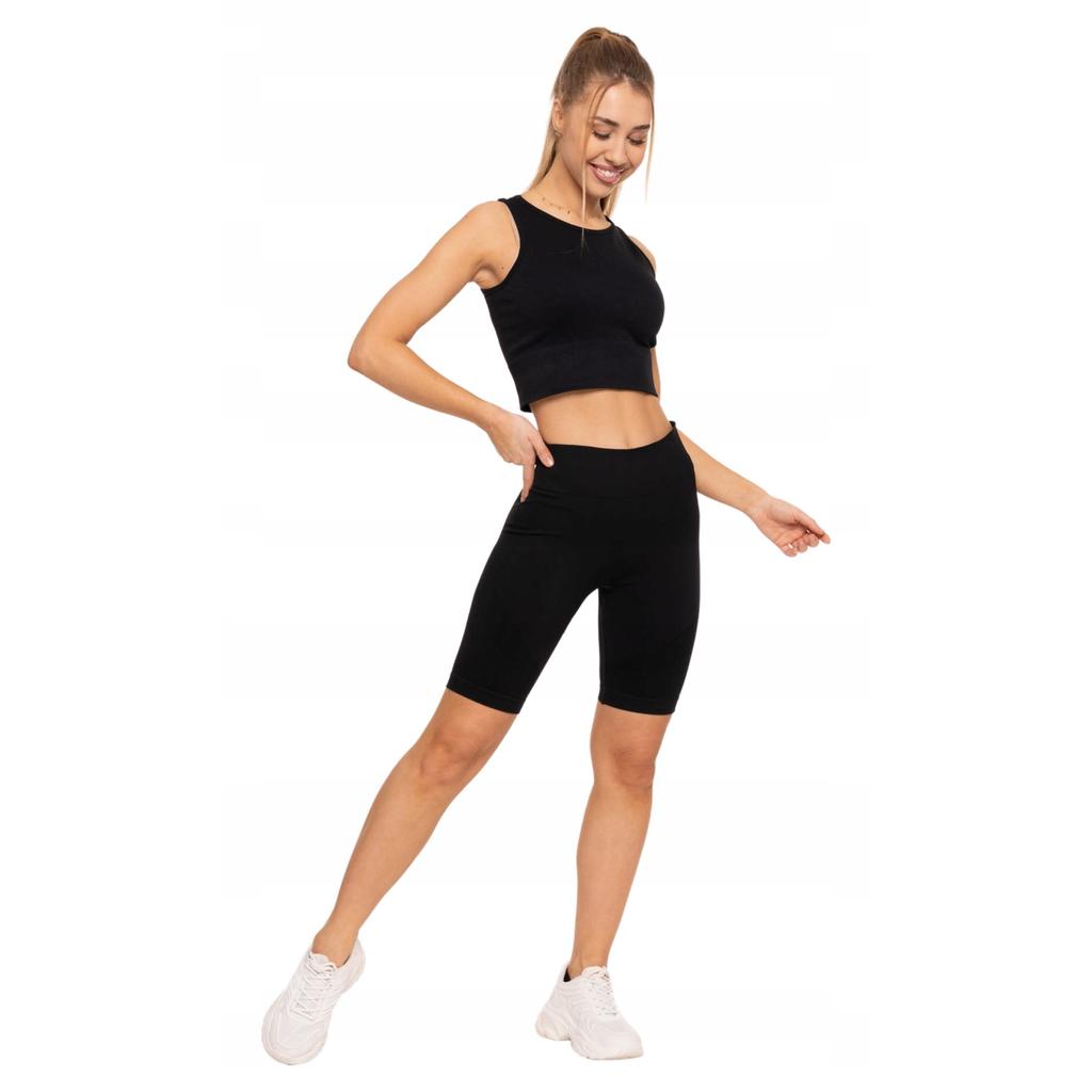 Women's Shorts Moraj Polyamide Push-Up High Waist Black Fitness Shorts