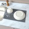 Accessoire de Table de Cuisine Tapis d'Égouttement en Silicone pour Comptoir Résistant à la Chaleur Antidérapant Grande Surface Épais Multi-usages Filtre à Eau Évier
