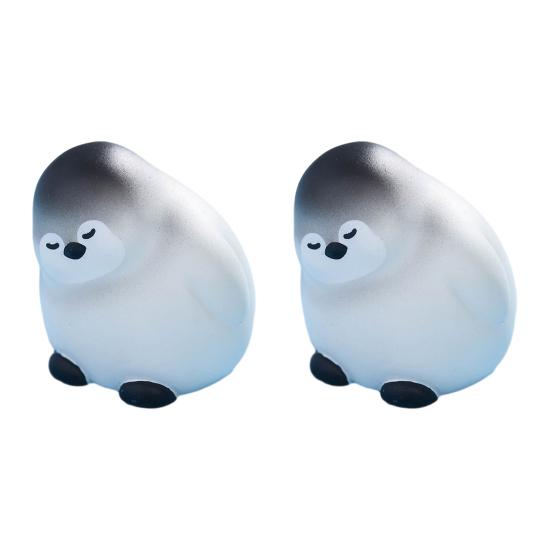 2 Pcs Miniature Penguin Figurines Cute Tiny Resin Penguin Figures C