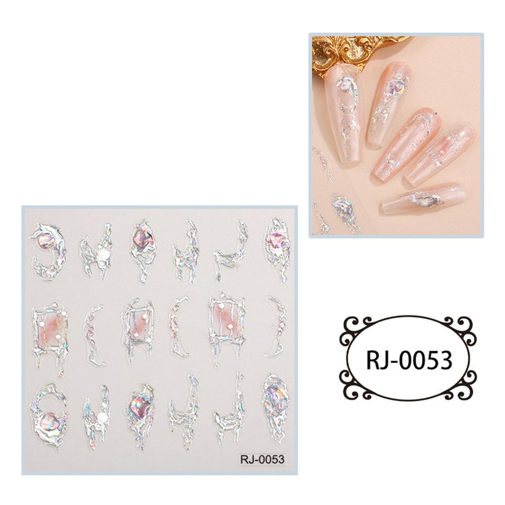 5D Präglade Nagelkonstklistermärken Diamantdesign Nageldekaler Självhäftande Nageldesignklistermärken för Nagelkonstdekorationer