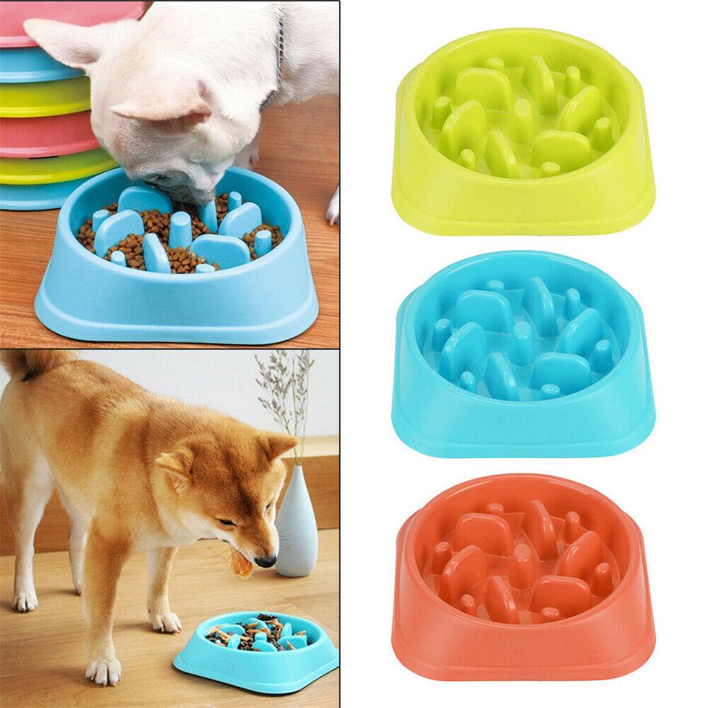 Pet Slow Feeder Anti Choke Anti-slip Slow Eating Feeding Plastic Bowl Dish Pet Supplies