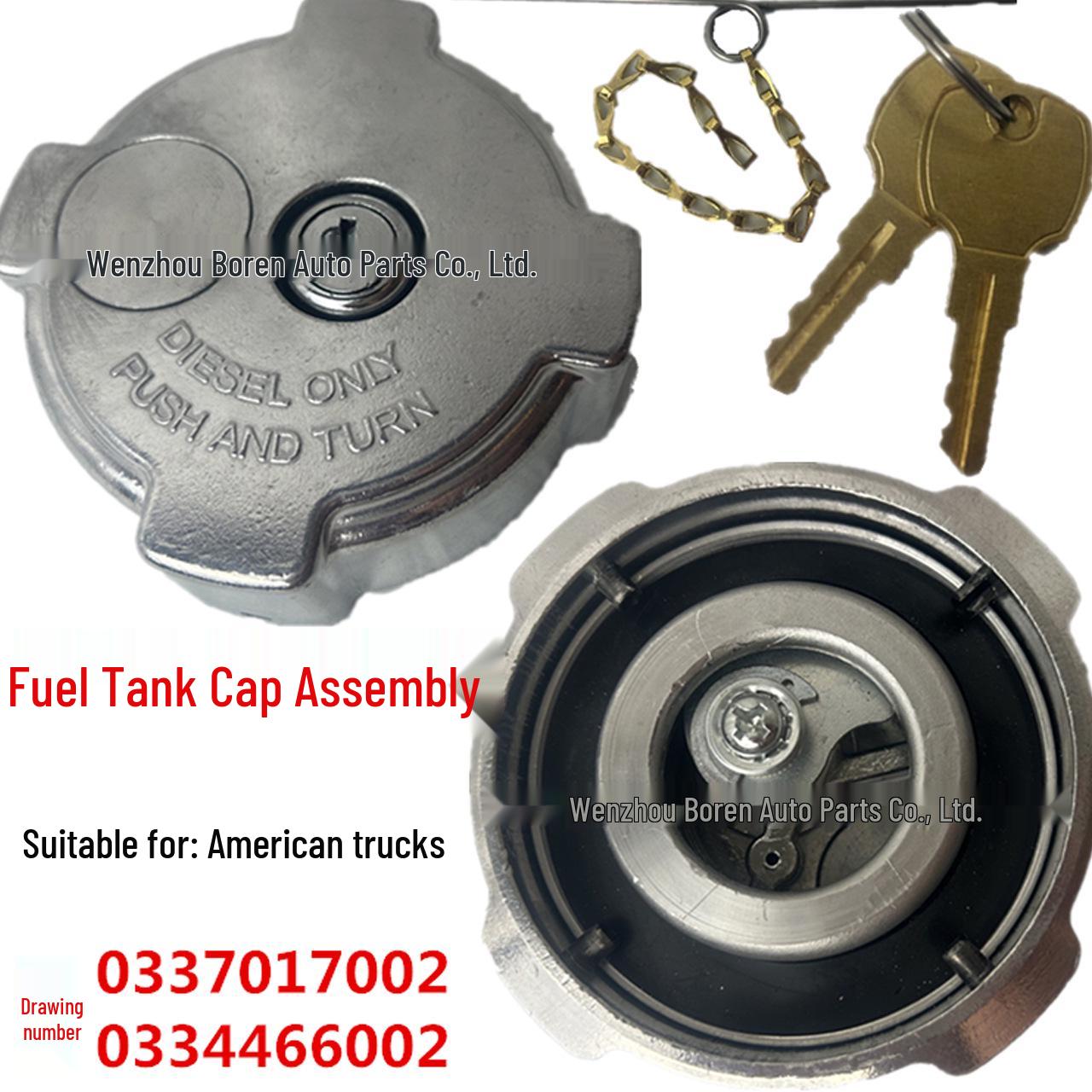 

3-Inch Fuel Tank Cap with Lock for American Trucks - Compatible with Freightliner