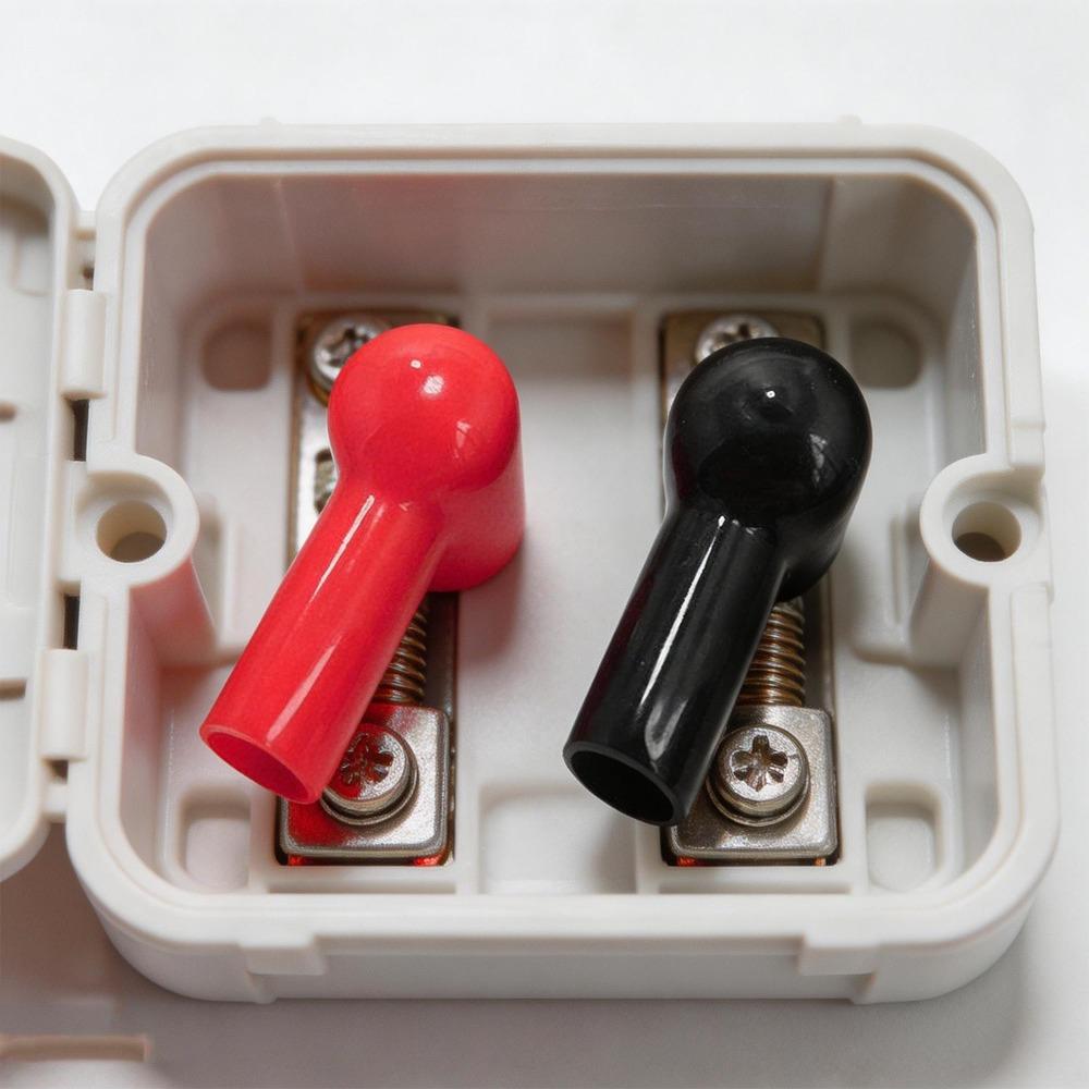 Auto Auto Accupool Afdekhoes Beschermkap PVC Flexibel Hoekig Beschermer Rood Zwart Positief Negatief Isolatiekap RV Marine Boot Bevestiging