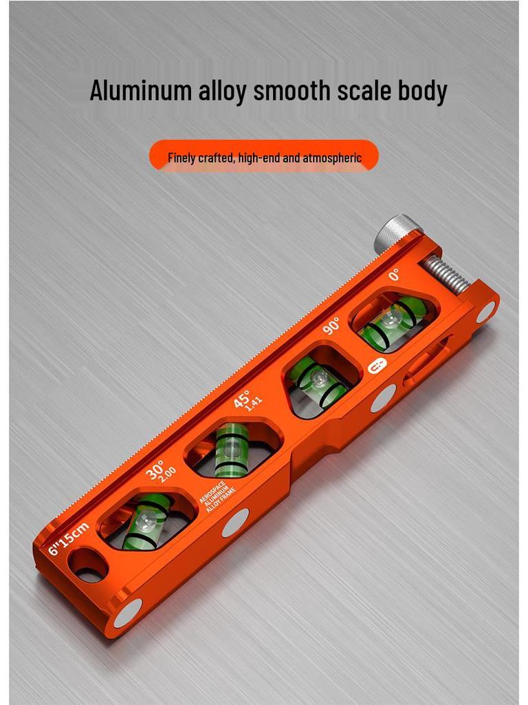 Magnetiskt minivattenpass med hög precision: Bärbart verktyg av industriell kvalitet i aluminium