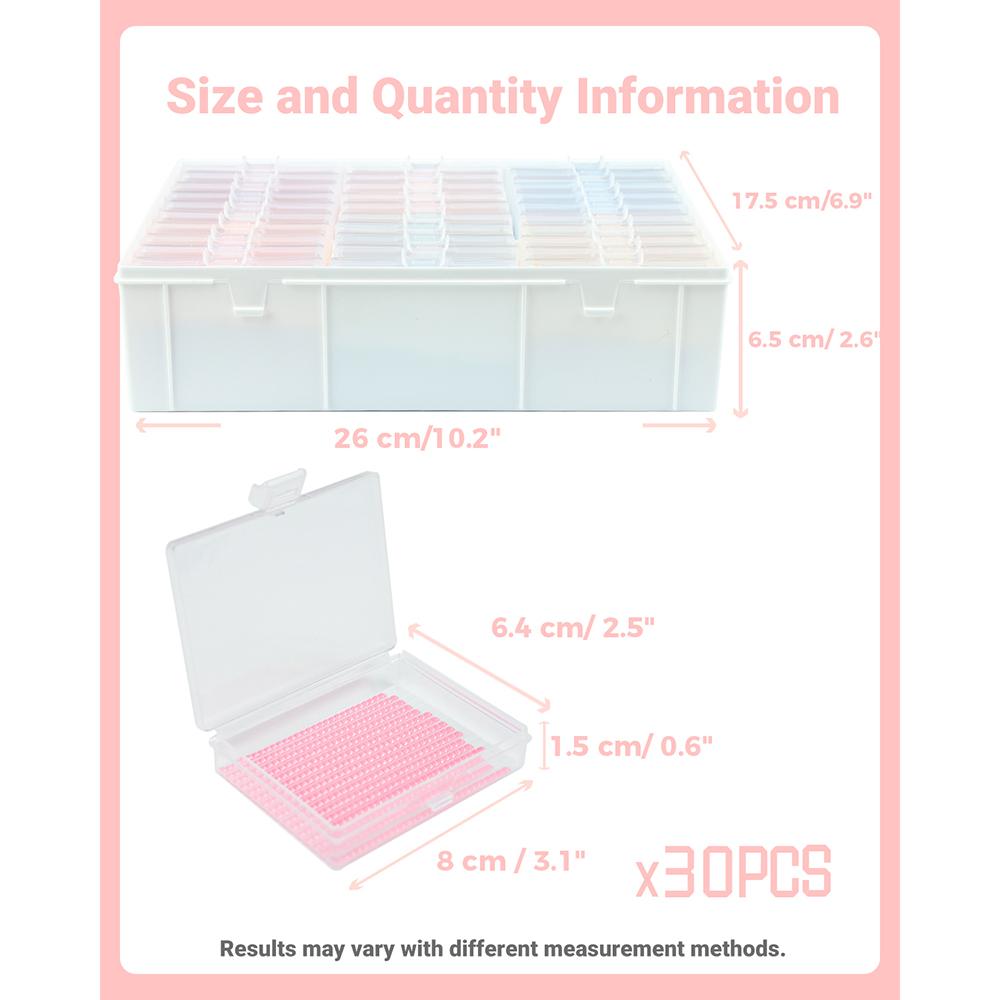 30 Grids Diamond Art Bead Box Diamond Painting Plastic Storage Box Diamond Painting Embroidery Box for Diamond Art Storage