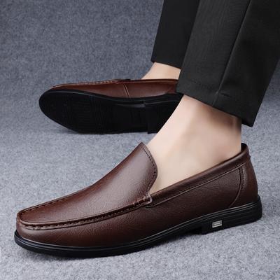 Äkta Läder Herrskor Trendiga 2024 Nya Casual Slip on Formella Loafers Herr Mockasiner Italienska Bruna Herr Körskor Sneakers