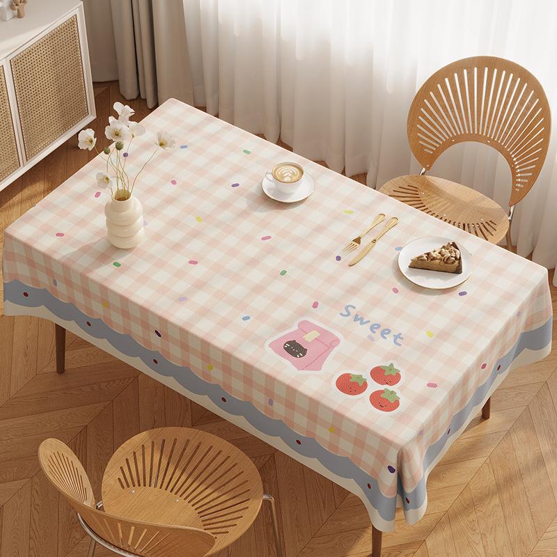 Small Fresh Dining Table Tablecloth Waterproof, Oil-Proof And Anti-Scalding Leave-In Coffee Table Tablecloth Light Luxury High-End Rectangular Dining